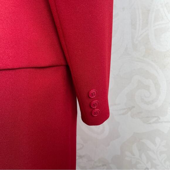 Haberdashery By Personal Vintage Red Skirt Suit Set Size 10 - Picture 7 of 12